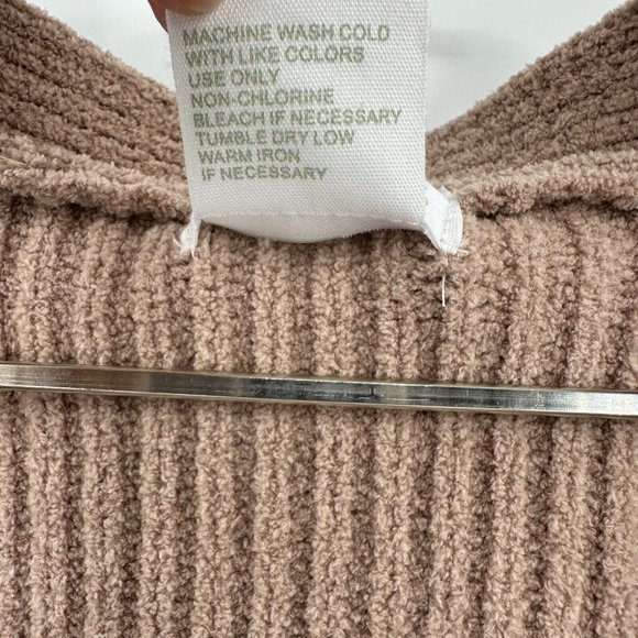 Softies 28" Rib Chenille Kimono Cardigan Sweater sz S/M Coco Brown Open Front - Picture 3 of 5